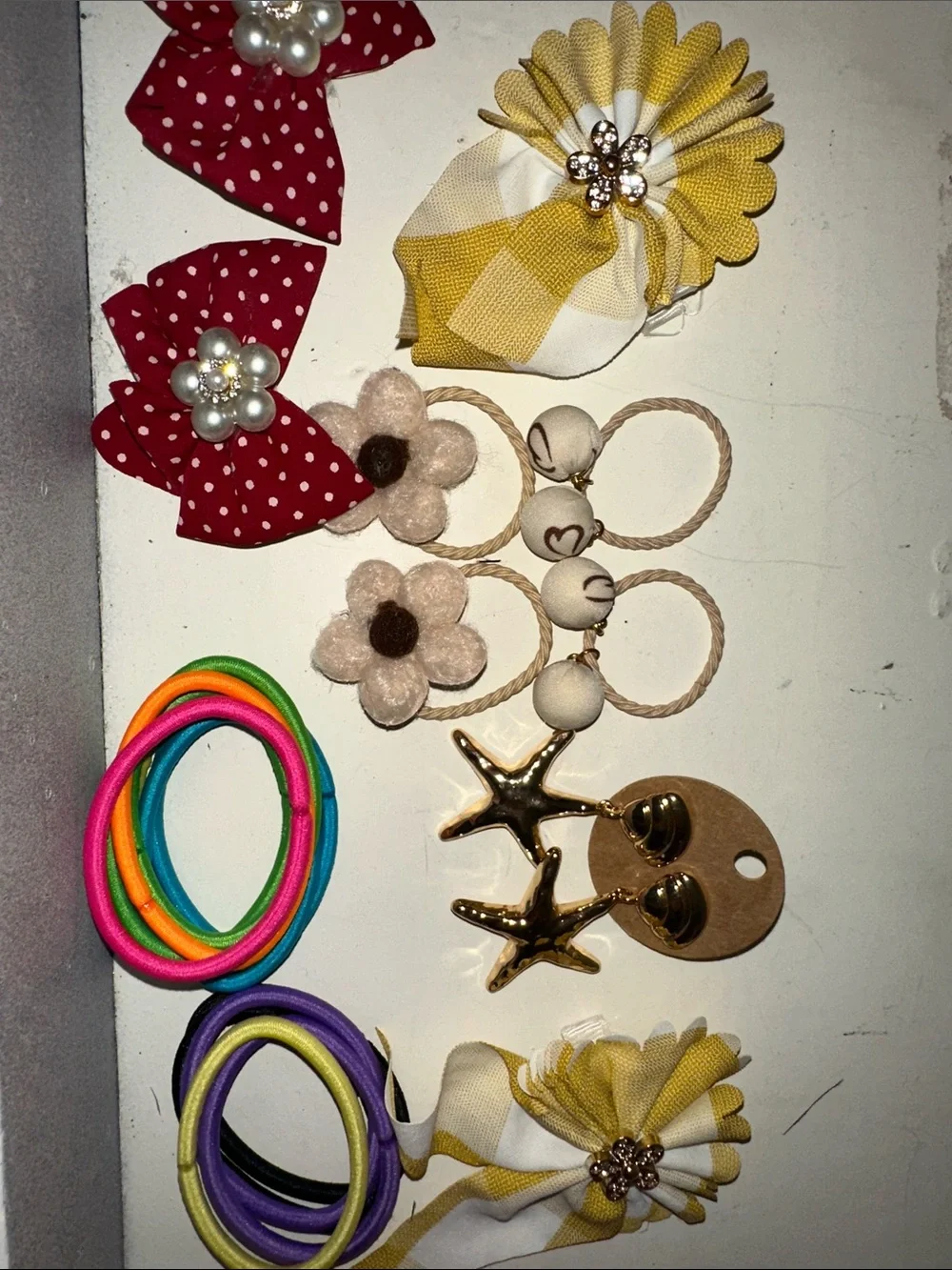 Kids Hair Accessory Set - Yellow, Red, Pink & Multi-Color Pieces bundle
